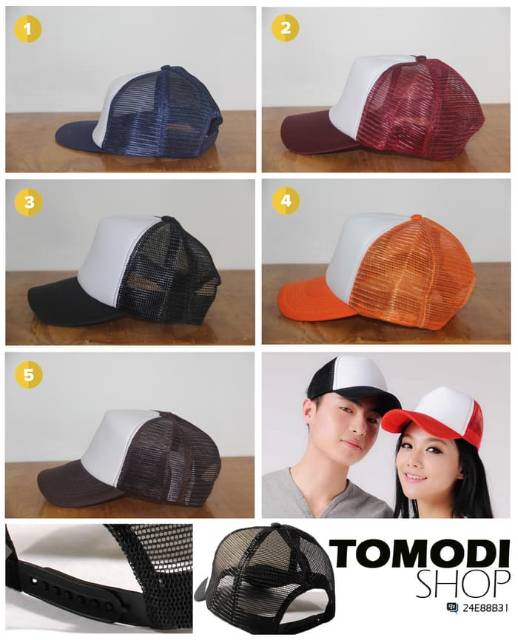 Topi Trucker Polos Topi Polos Jaring