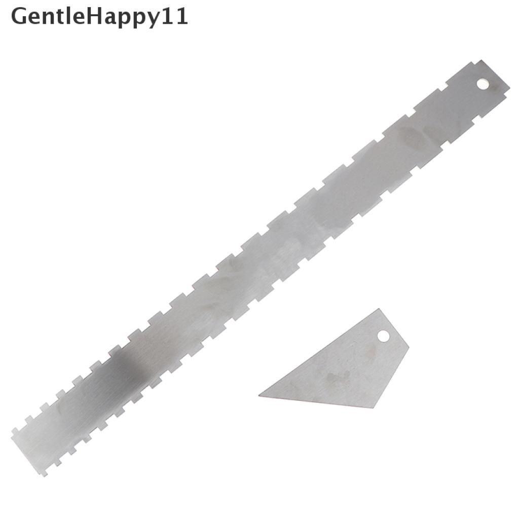 Gentlehappy Gitar Neck Notched Straight Edge &amp; Fret Ruler Rocker Luthier Alat Stainless Steel