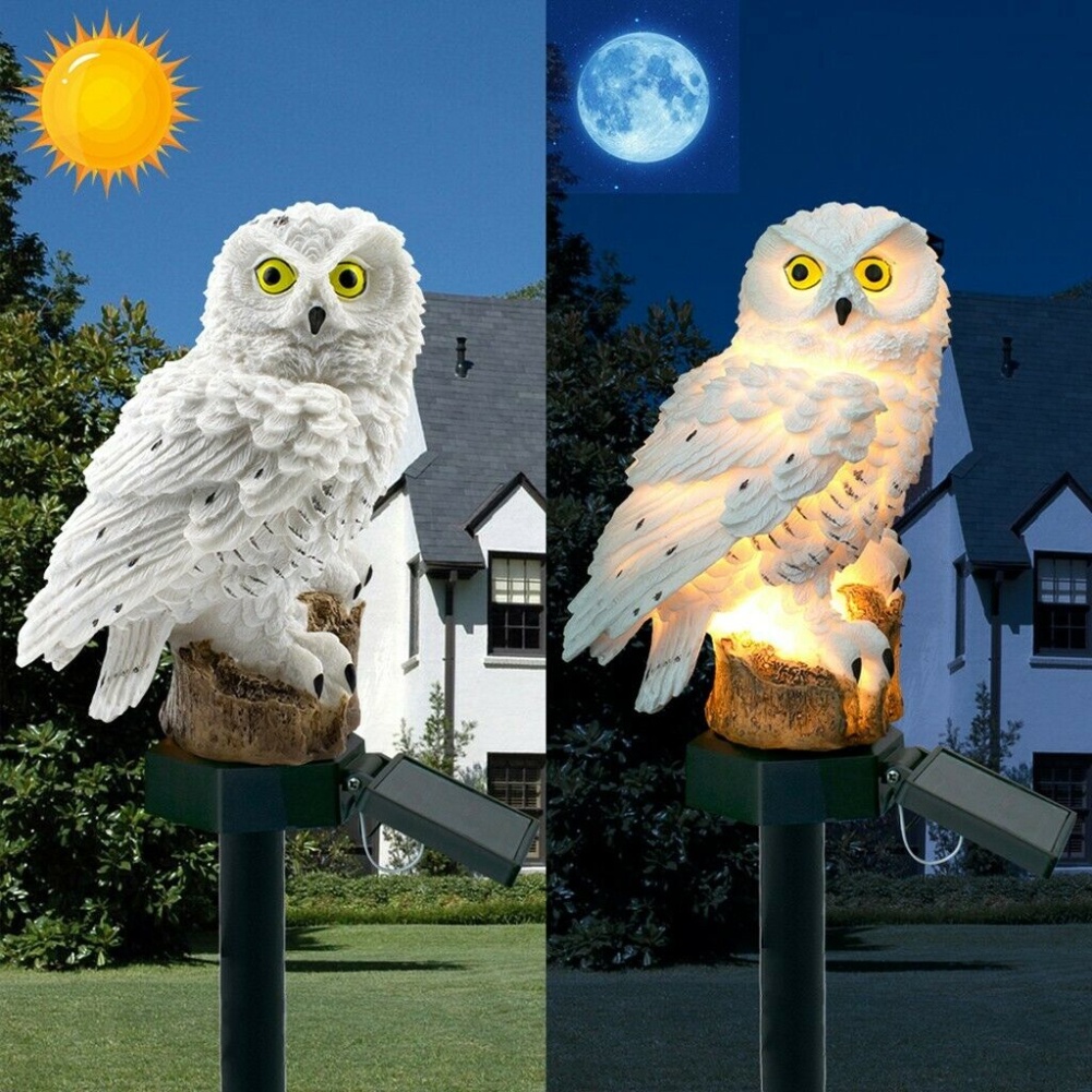 Details about  Novelty Solar Garden Lights Owl Ornament Animal Bird Outdoor LED Decor Sculpture OWT