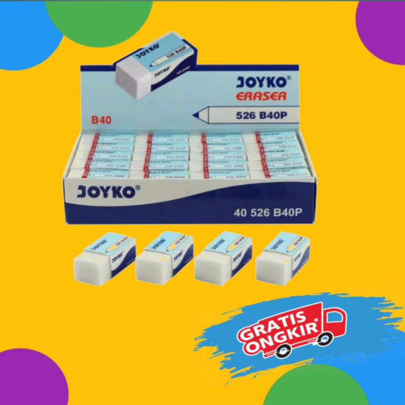 

PENGHAPUS ERASER JOYKO STIP PENSIL KECIL PUTIH HITAM 526 B40BL