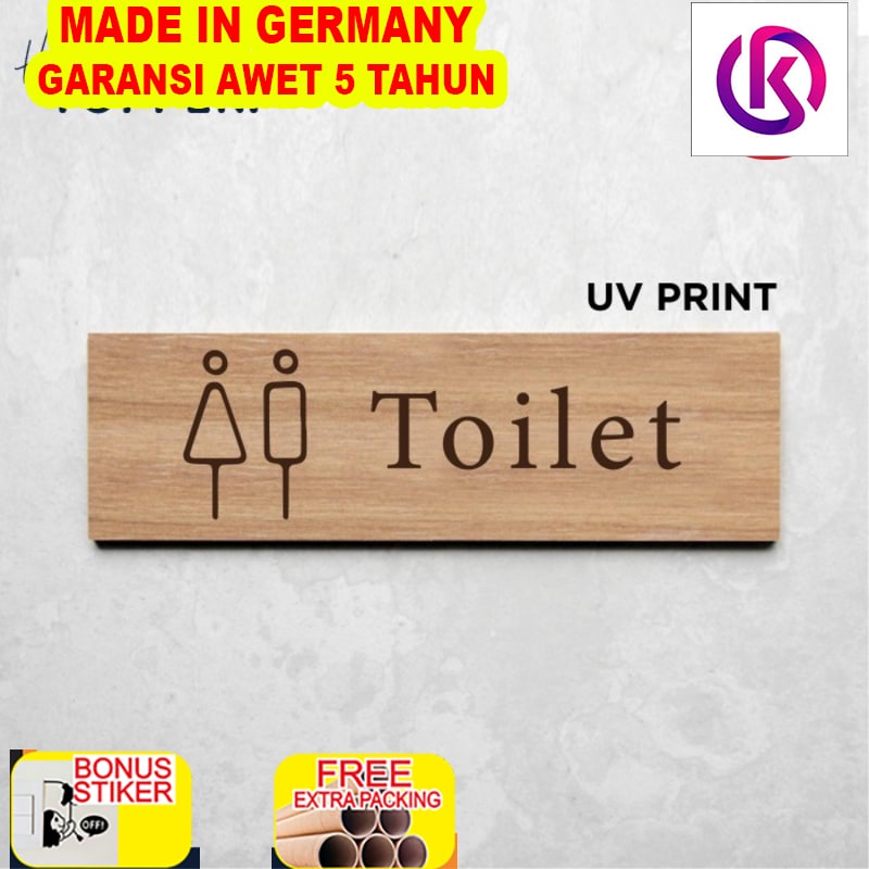 

Terlaris Toilet Restroom WC Sign UV Print Kayu - Kyoto Style Signage - 25x7