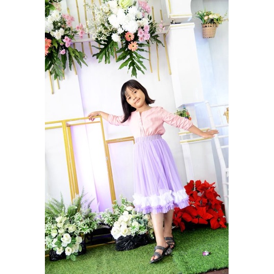 ROK TUTU RENDA GOTIK RAINBOW - ROK PEMPEL BAWAHAN PESTA ANAK -ROK TUTU PREMIUN - ROK KIDS PEREMPUAN USIA 4 - 6TAHUN