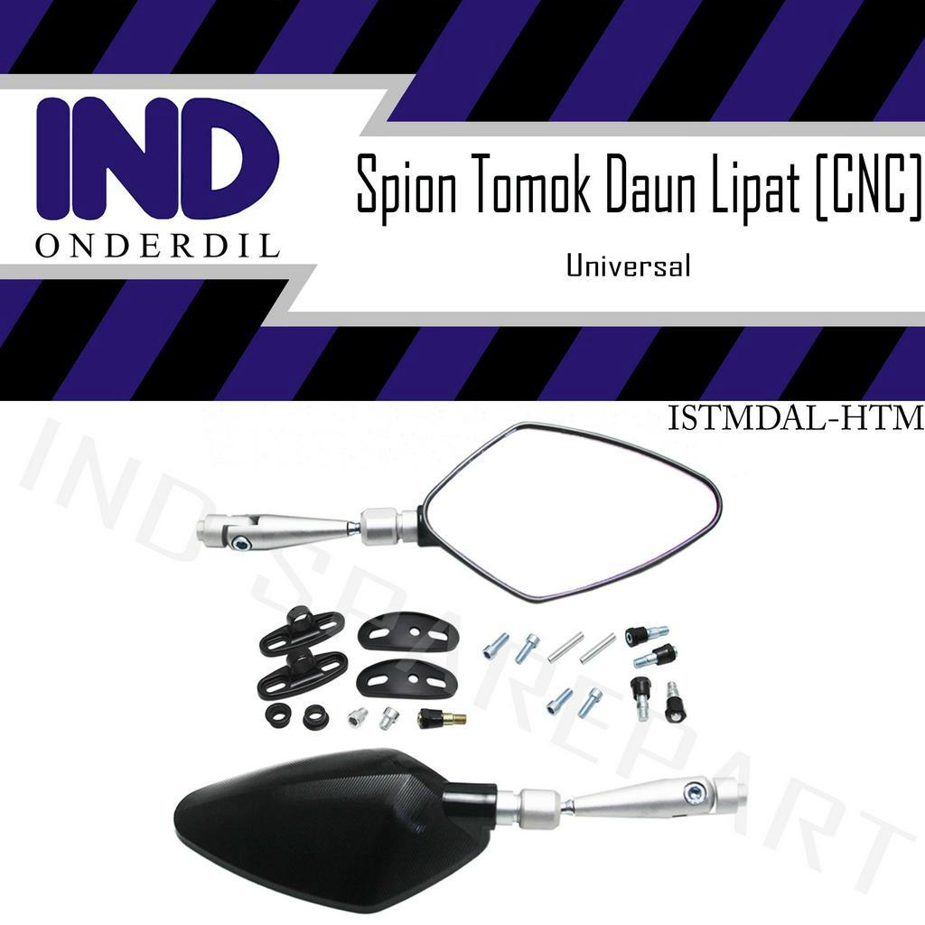 Spion-Sepion-Kaca-Cermin Kiri-Kanan Variasi Spion Tomok Daun Lipat Universal CNC Hitam