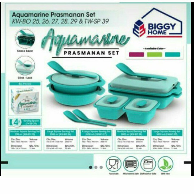Prasmanan Set Plastik Aquamarine 6 Pcs Biggy