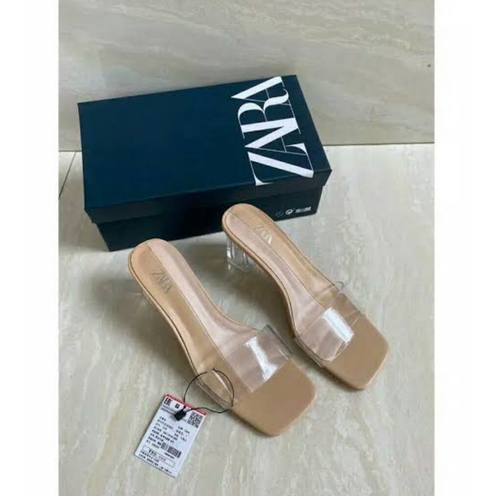 (BIG SALE) zara heels kaca transparan freebox ori counter