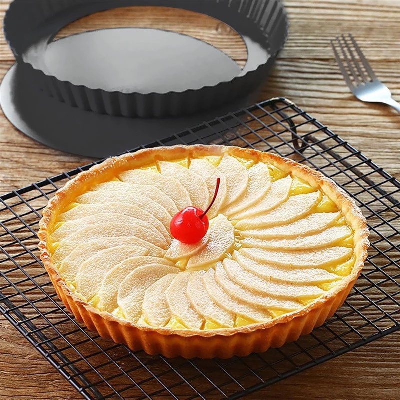 Carbon Steel Non-Stick Round Egg Tart Cake  Pans/Removable Bottom Mold Cake Baking Tray/Kitchen Utensil Pizza Bakeware