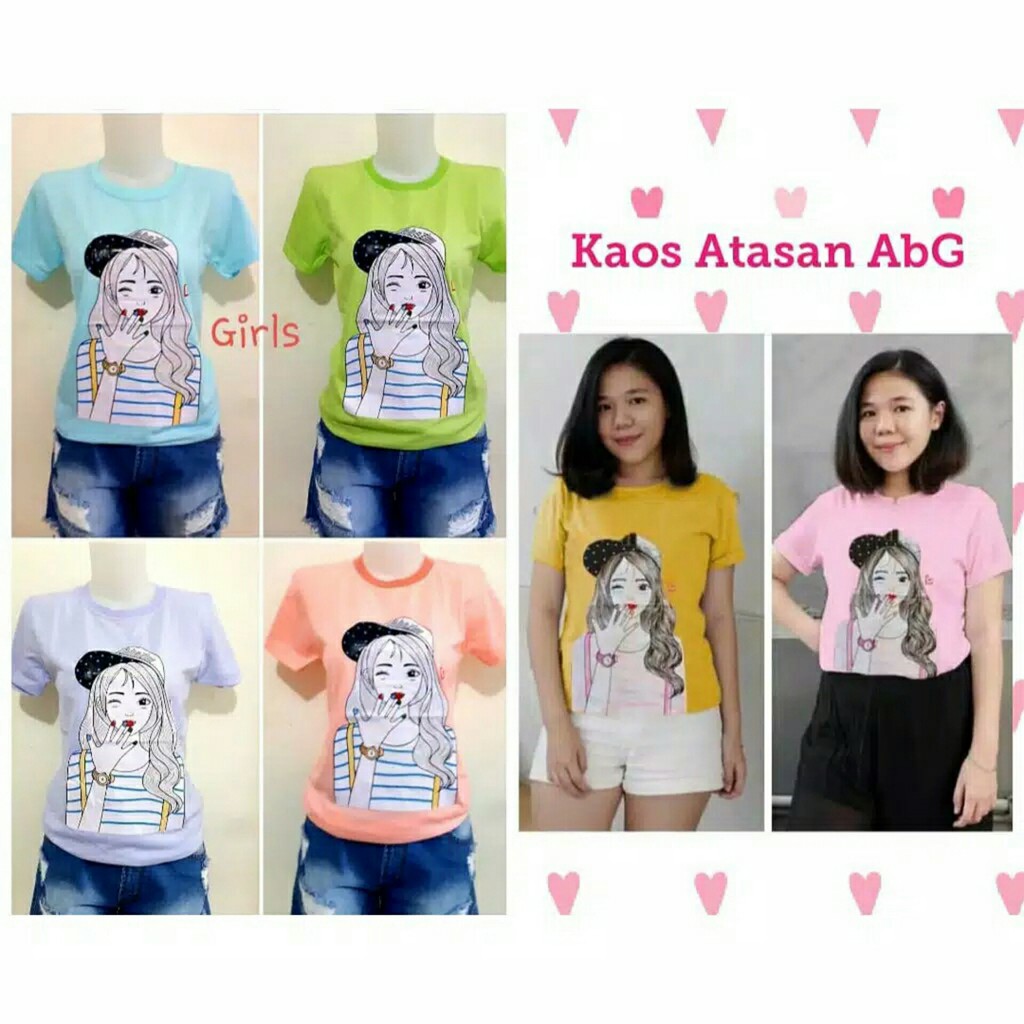 kaos abg wanita umur 10 - 20 tahun kaos remaja perempuan kaos remaja wanita kaos remaja murah ke245