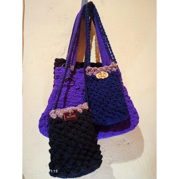 Tas Hp Dompet Hp Rajut Cantik Cute Termurah Murah Slingbag Selempang Slempang Handmade