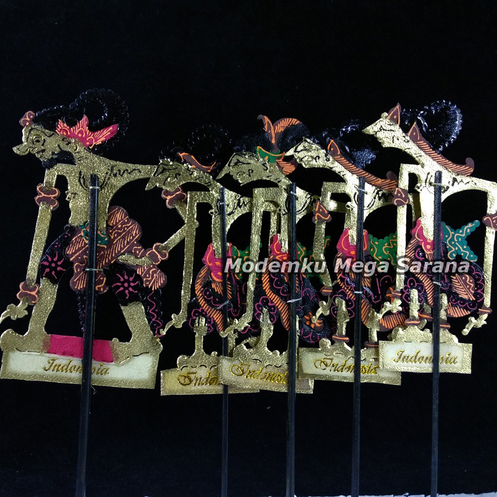 Miniatur Wayang Kulit Pendawa Lima Sunduk 11cm Souvenir Pembatas Buku