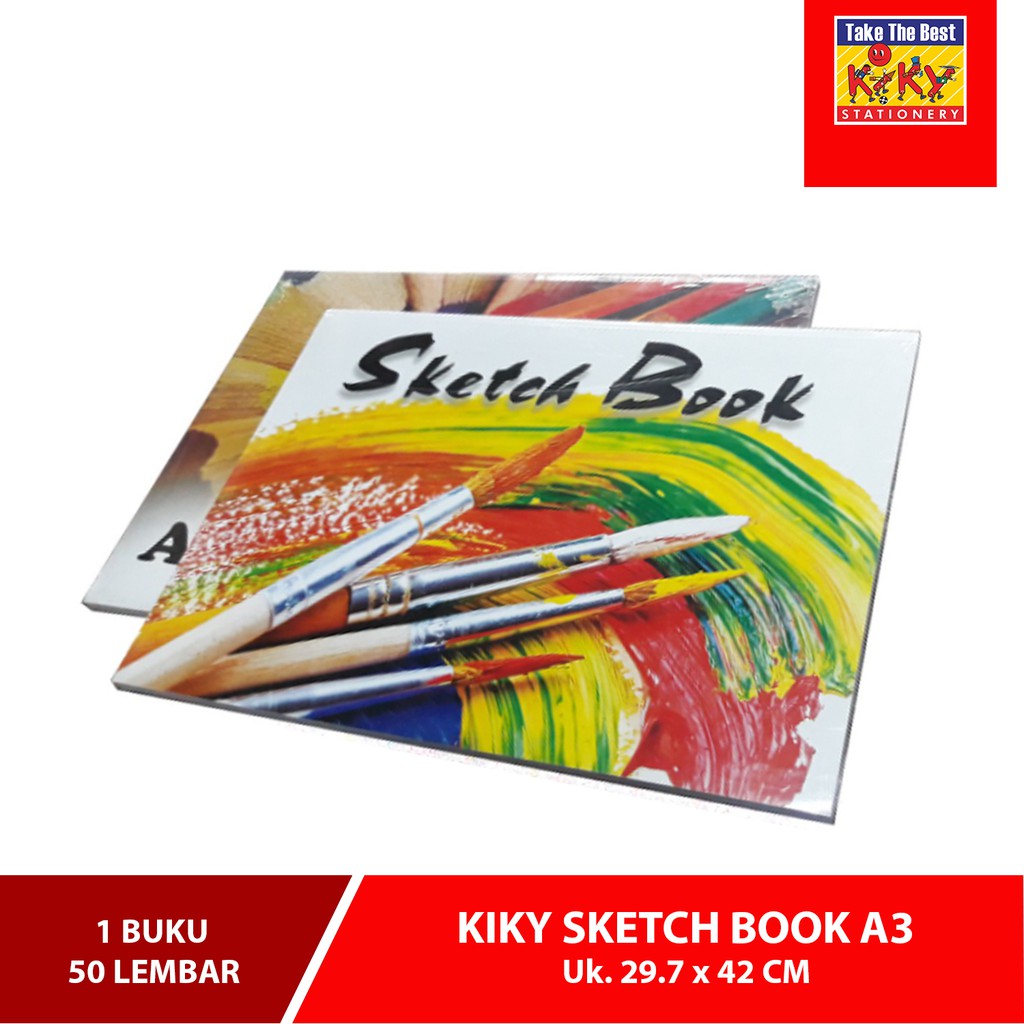 KIKY Sketch Book / Buku Sketsa Ukuran A3 (Uk. 29.7 x 42 cm) Isi 50