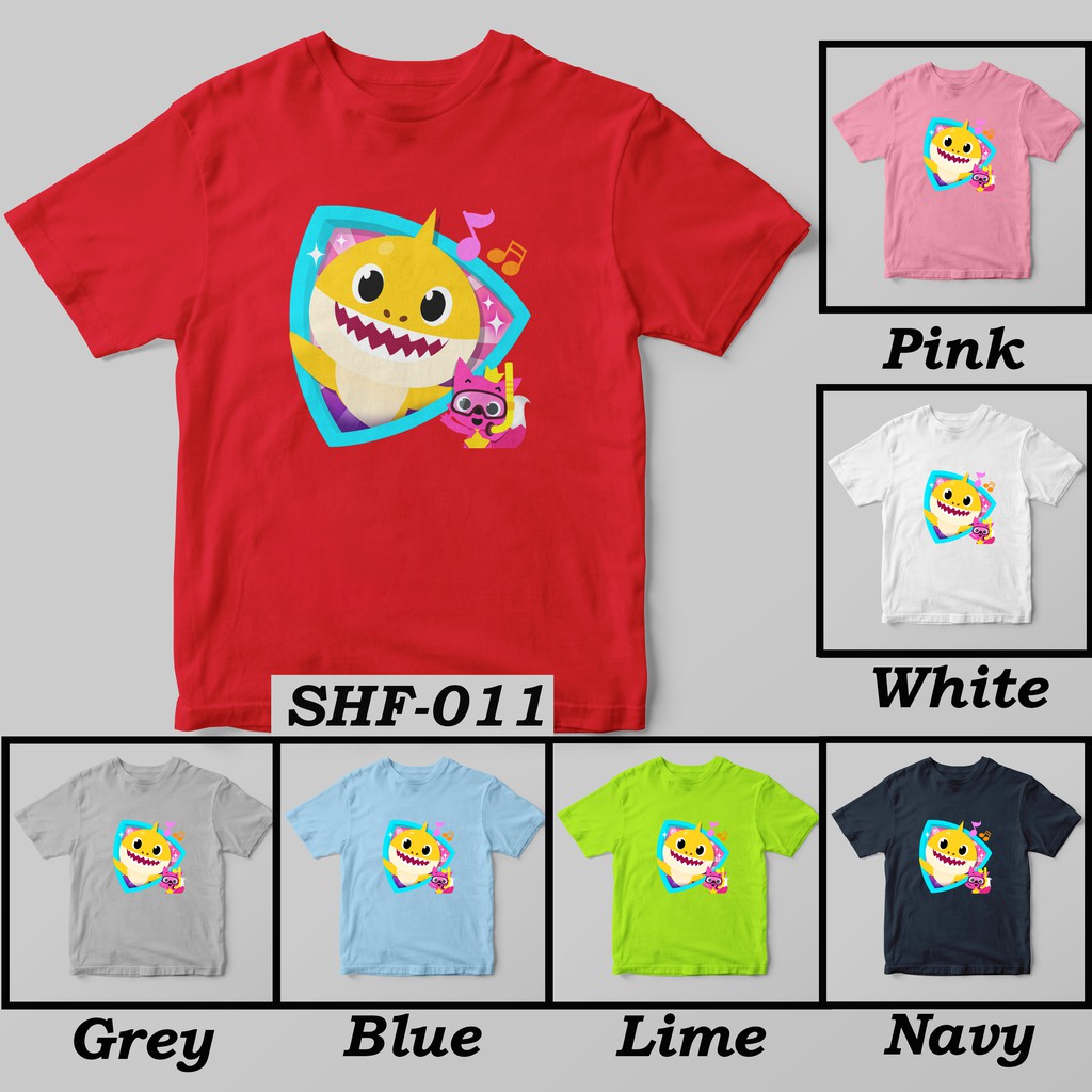 [FREE NAMA !!] Kaos Anak &amp; Family Baby Shark 100% COTTON PREMIUM