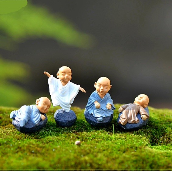 Pajangan Shaolin Lucu Cake Topper Imlek Patung Biksu Budha Kecil Murah Harga Grosir Termurah