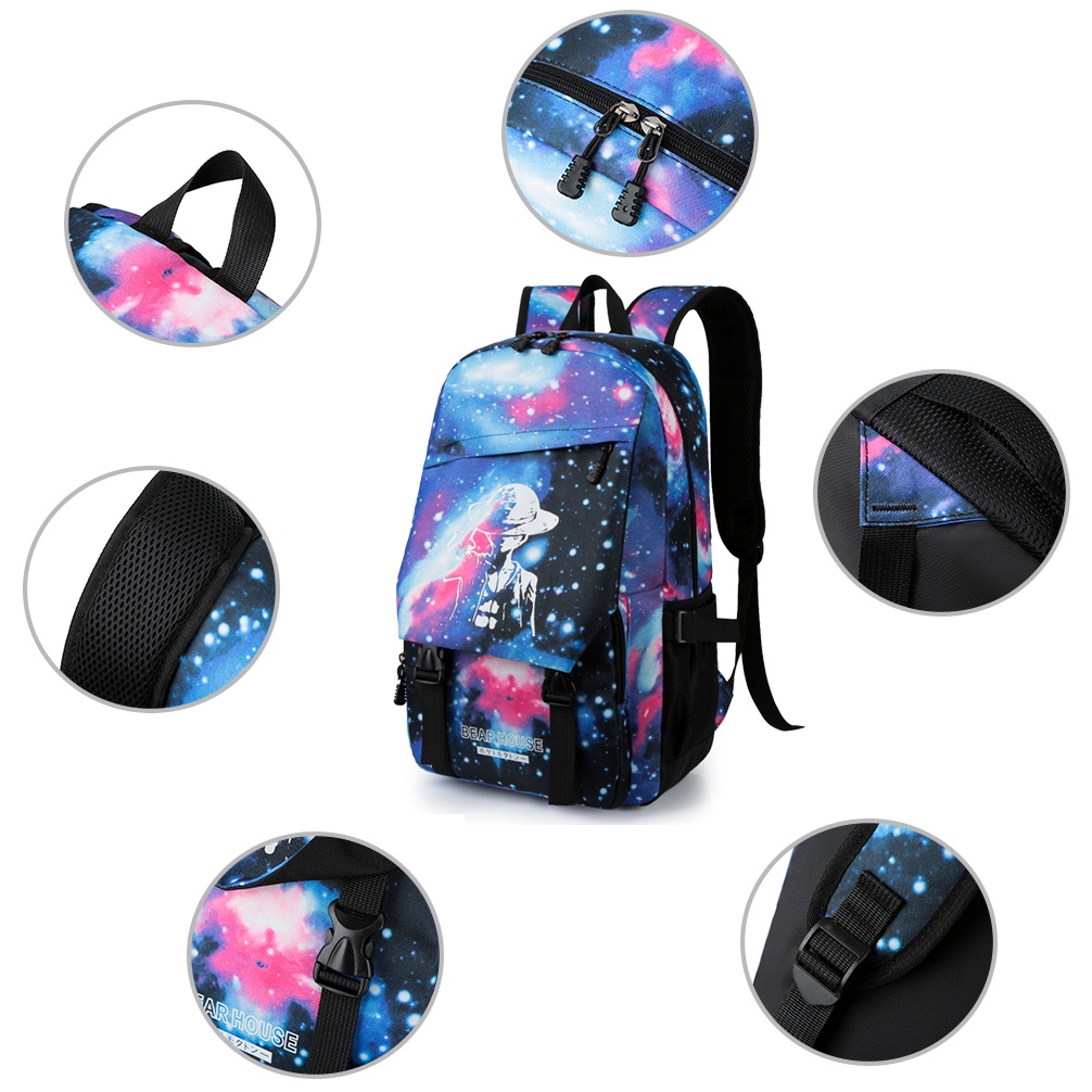 Highland Tas Ransel Pria Luminous Backpack Tas Punggung Sekolah Kerja Tas Kekinian Unisex TR506