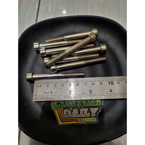 baut L drat 12 stainless panjang drat 7 cm
