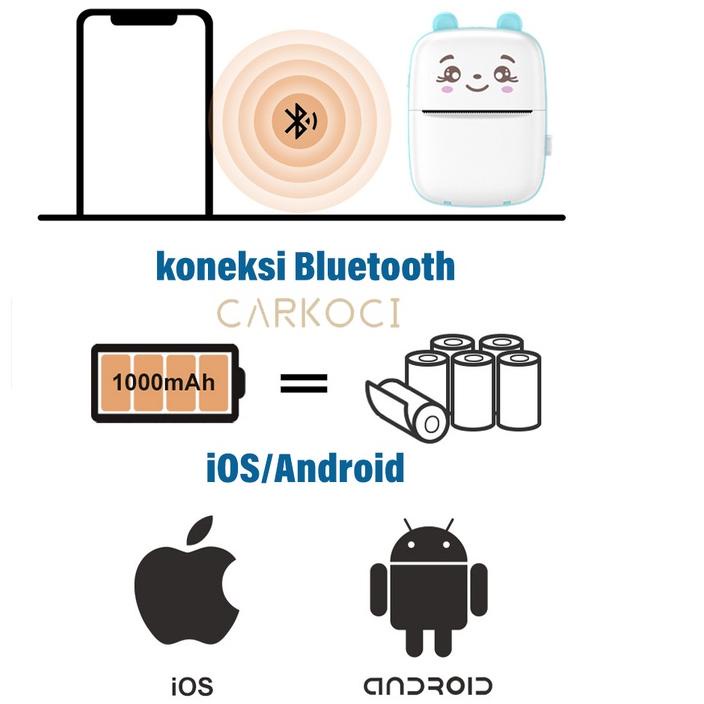 

⚡️Terbaik⚡️ 【Pengiriman cepat】 mini printer/printer bluetooth/printer thermal panda/ Label Memo Receipt Paper THERMAL (USB+BLUETOOTH) serbuuu !