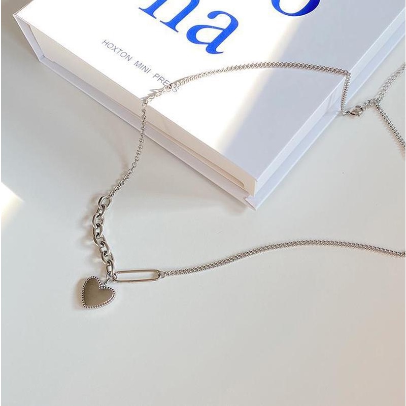 Co Co Co Kalung Rantai Liontin Hati Desain Simple Untuk Wanita