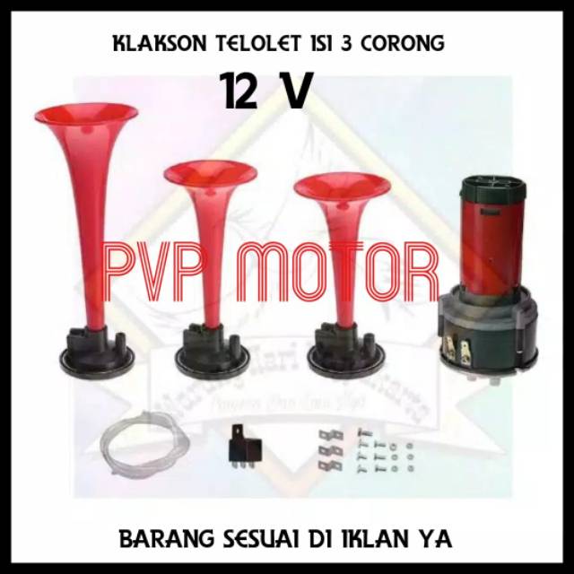 KLAKSON TELOLET ISI 3 CORONG 12 V