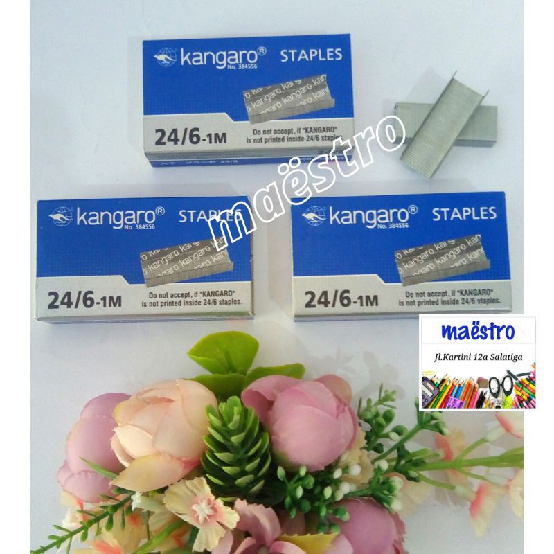 

Isi Kangaro No.24/6 / Isi Staples Kangaro No.3 / Isi Staples HD-50 / Isi Staples Besar