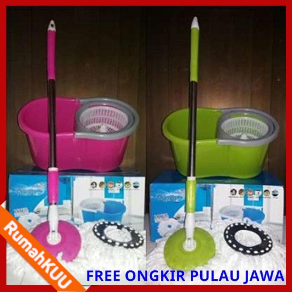 MAGIC MOP ALAT PEL Pelan LANTAI Otomatis Putar Tanpa Peras Modern