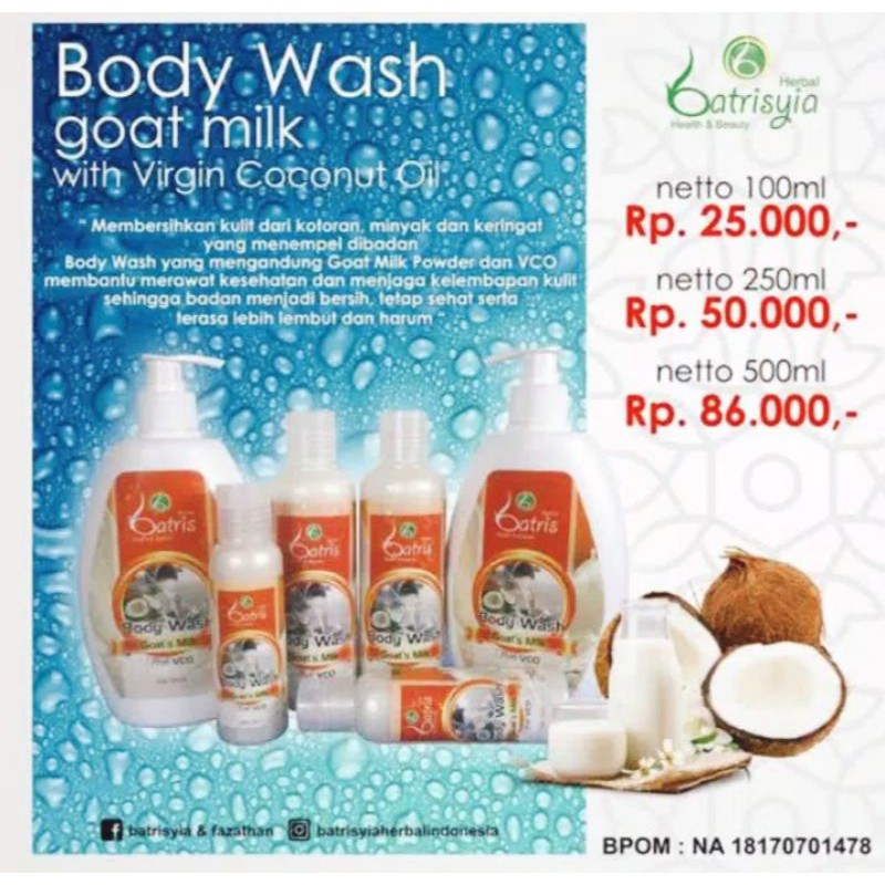 Jual BODY WASH GOAT'S MILK VCO 100ml Shopee Indonesia