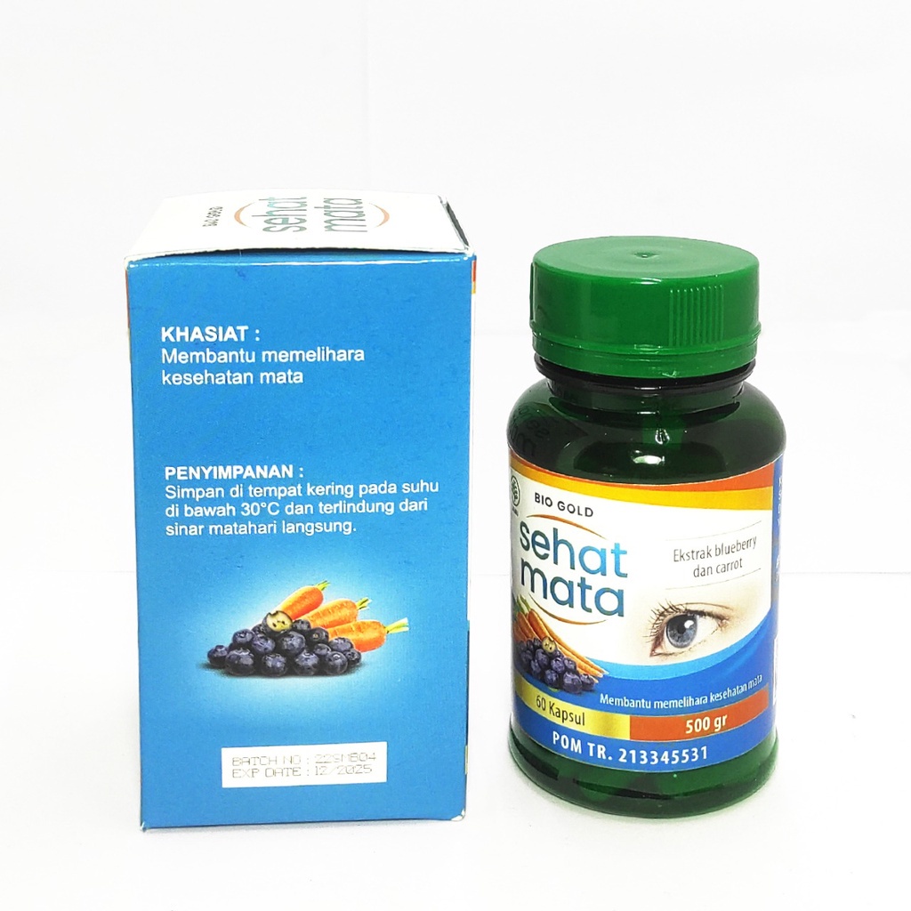 Kapsul Sehat Mata Bio Gold Ekstrak Blueberry dan Wortel Membantu Mengatasi Mata Minus Plus Silinder Katarak BPOM