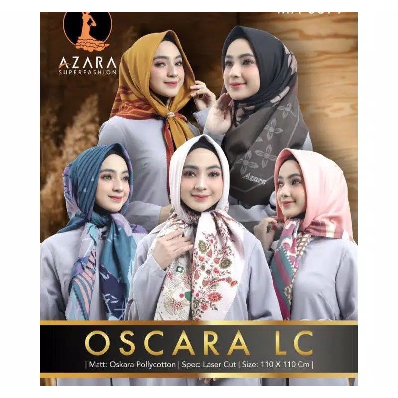 jilbab segiempat azara motif oskara voal