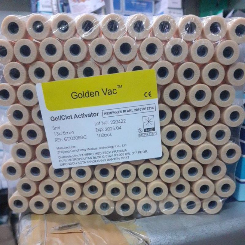 tabung sample darah vacuum tube gel / clot activator (pet tube / plastic tube) 5 ml / 4ml / 3ml