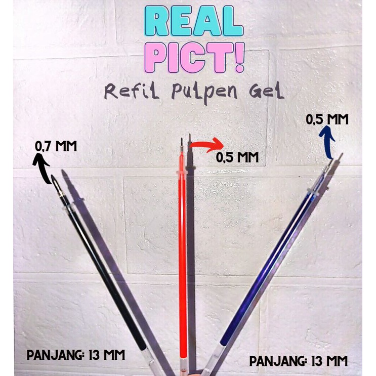 

REFIL PULPEN GEL/BLACK BLUE RED- Refill Ballpoint Pen Refill 0.5-0.7mm Students