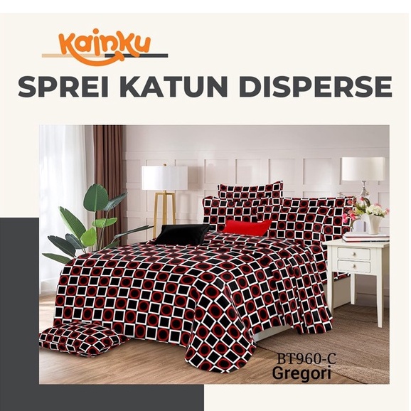 Sprei Homemade Micro Disperse Minimalis Motif TRIANGLE GREY &amp; GREGORI RED Ulir Teralis Kotak Tidur Nyenyak 120 160 &amp; 180