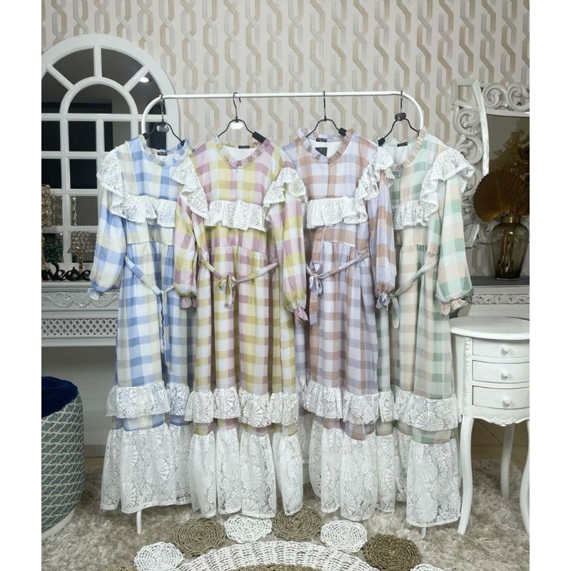 DRESS RENDA KOTAK BY MEIJIEWANG / GAMIS KOTAK MEIJIEWANG TERBARU 2021
