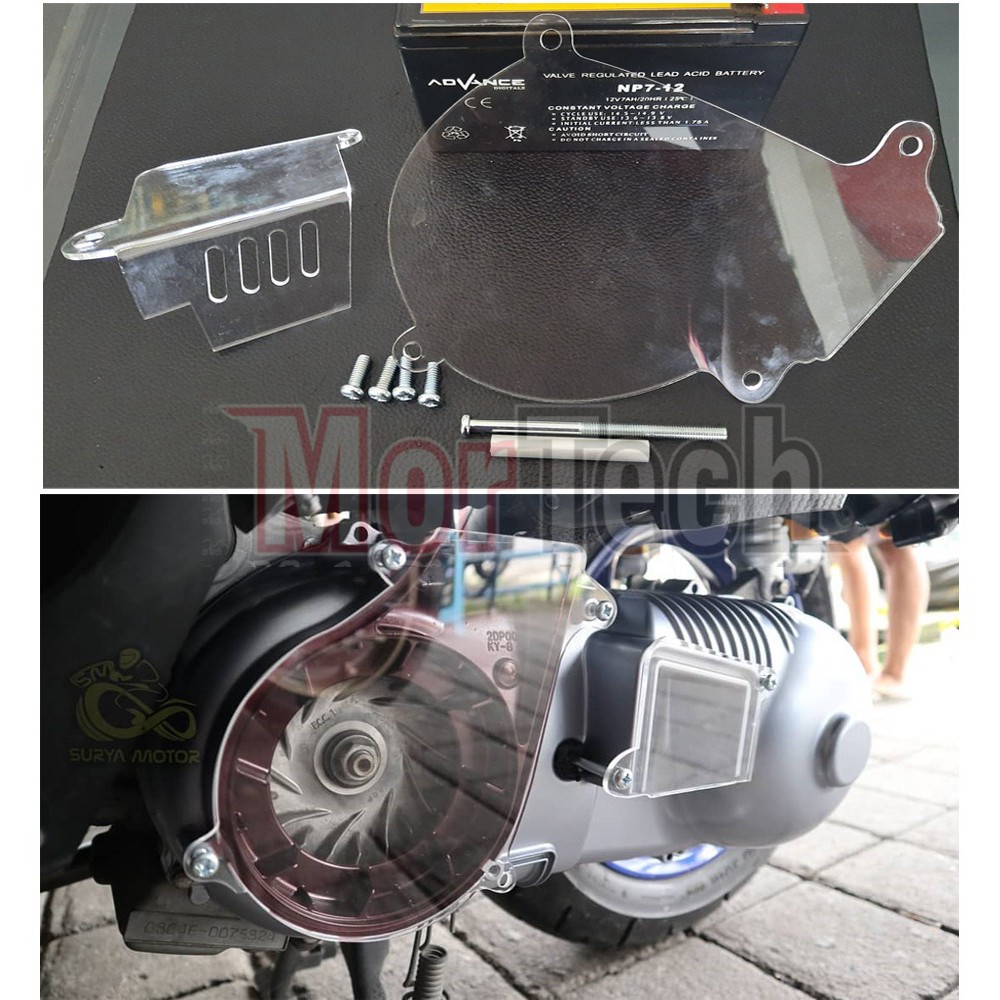 COVER CVT TRONDOL AKRILIK PENUTUP PULLY MIKA DEPAN & BELAKANG KIPAS NMAX OLD AEROX 155 NVX NMAX 2020