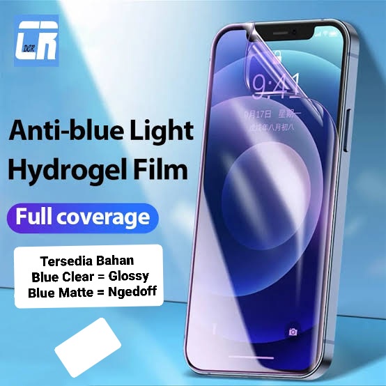 Hydrogel Anti RADIASI BLUELIGHT IPhone 13 13PRO 13PROMAX 13Mini 12 12PRO 12PROMAX 12 Mini SE3 2022 SE2 2020 SE 2016 A-Radiation Hidrogel Full Cover-Ful/Lapisan Nano-TPU Film-LIQUID Glass/Hydro Blue Light Ray Biru Matte PROMAX MAX PRO tidak Sakit Mata 2 3