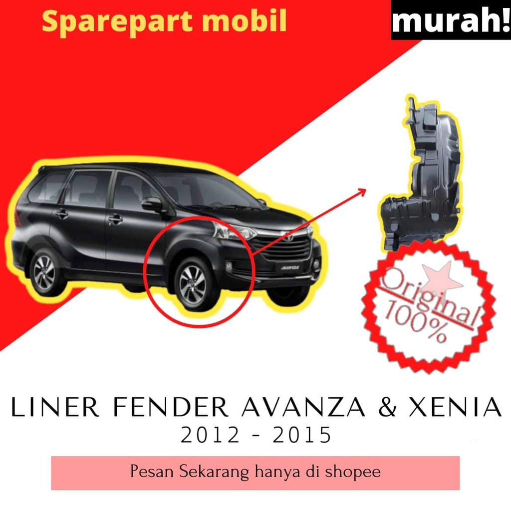 Liner Fender Ban Depan Mobil Avanza Xenia Tahun 2012 - 2015 Original Aksesoris Sparepart