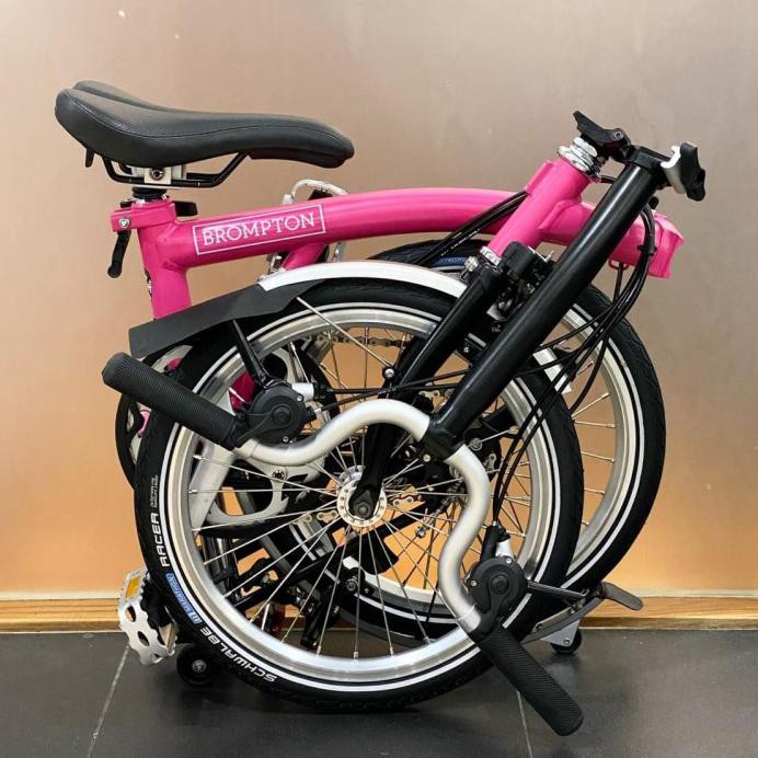 sepeda Brompton M6L soft pink modif black 2019
