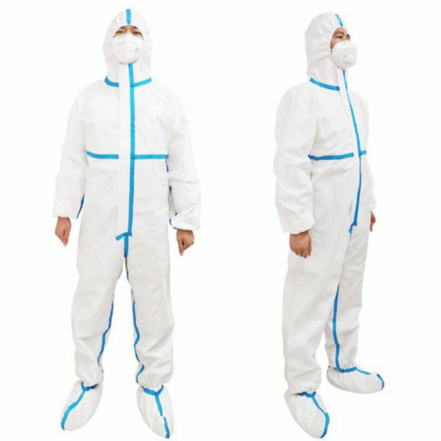 Baju hazmat APD MICROPOROUS Cosmeed/ seam seal biru murah