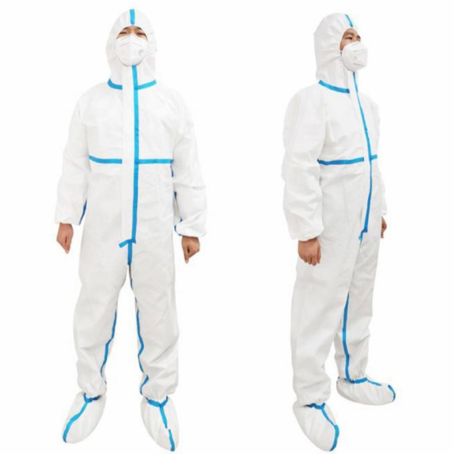 Baju hazmat APD MICROPOROUS Cosmeed/ seam seal biru murah