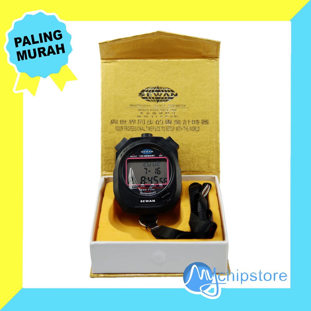 Stopwatch Olahraga Genggam Original SEWAN 100 Memori