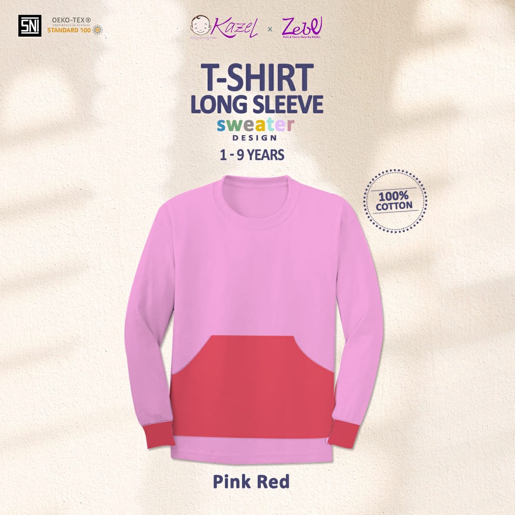 Kazel X Zebe Tshirt Long Sleeve - Sweater Design/Kaos anak murah