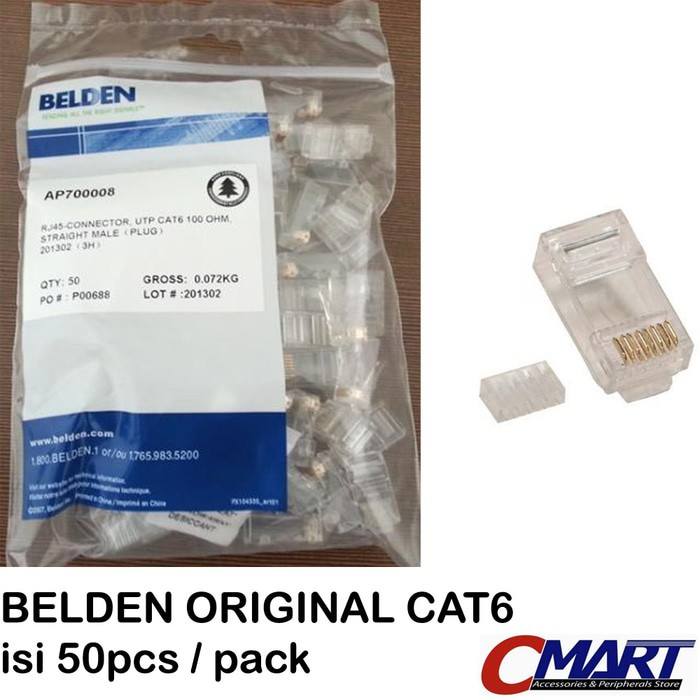 Jual Belden Ap700008 Connector Utp Rj45 Cat 6 Konektor Belden Utp Cat 6 Jakarta Pusat Pusat Jaringan Tokopedia