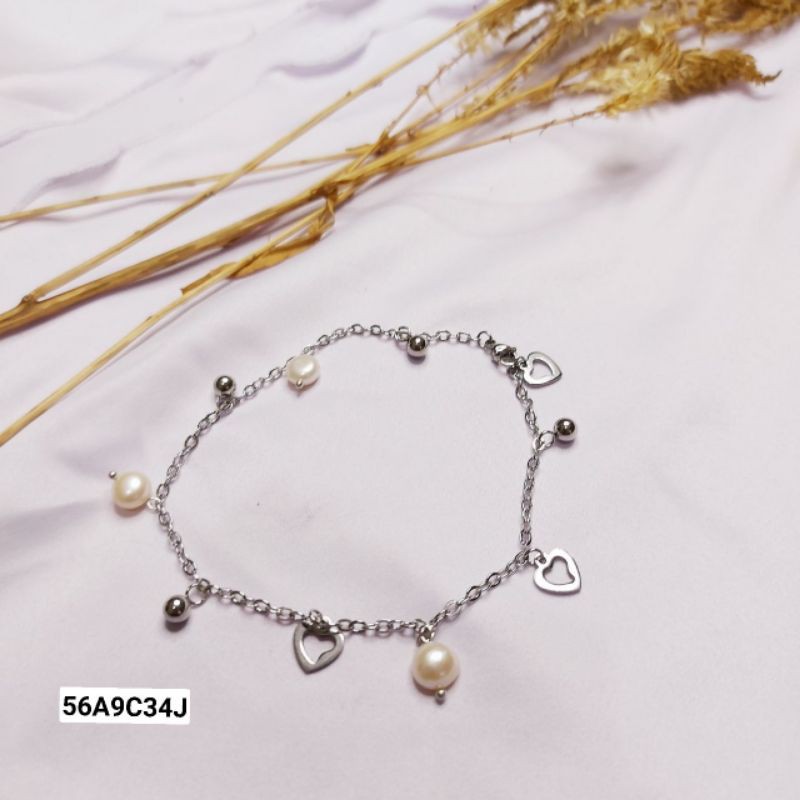 Gelang Titanium Mutiara air tawar khas Lombok