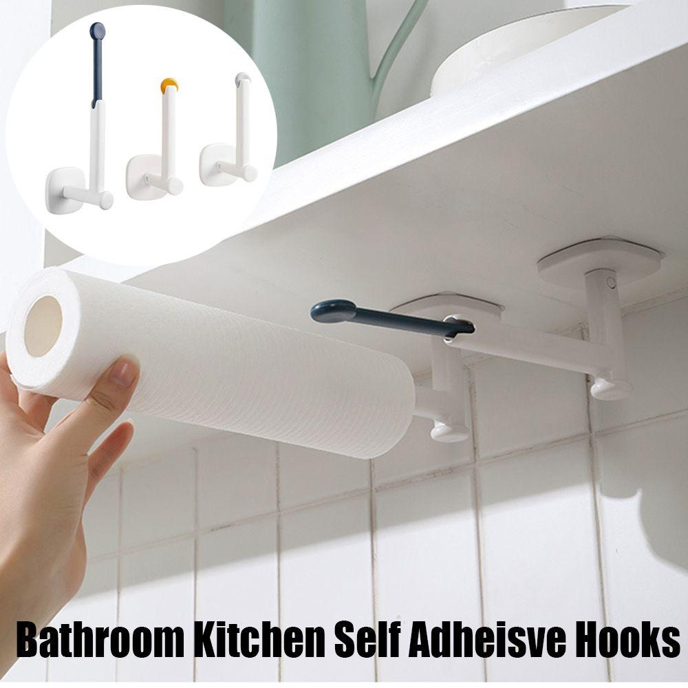 Solighter Kait Utilitas Tipe L Rumah Kamar Mandi Tempel Dinding Self-adhesive Pot Lid Holder