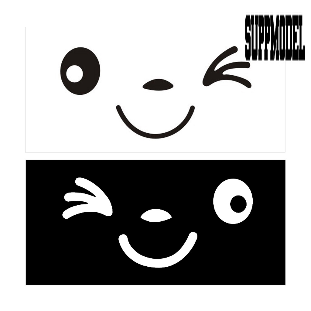 2pcs Y-111 Stiker Reflektif Motif Kartun Smile Tahan Air Untuk Kaca Spion Mobil