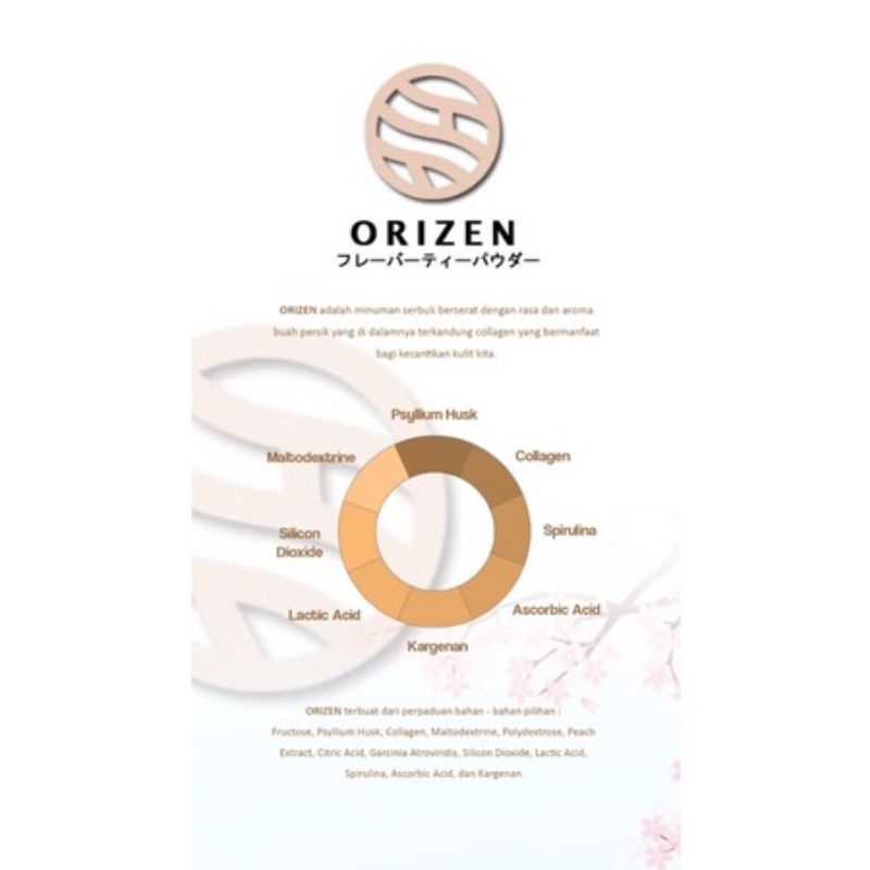 Orizen Peach Tea Ecer Sachet 1 pcs 100% Original BPOM Detox tea teh bumil busui promil friendly slimming tea teh orisen powder tea collagen diet