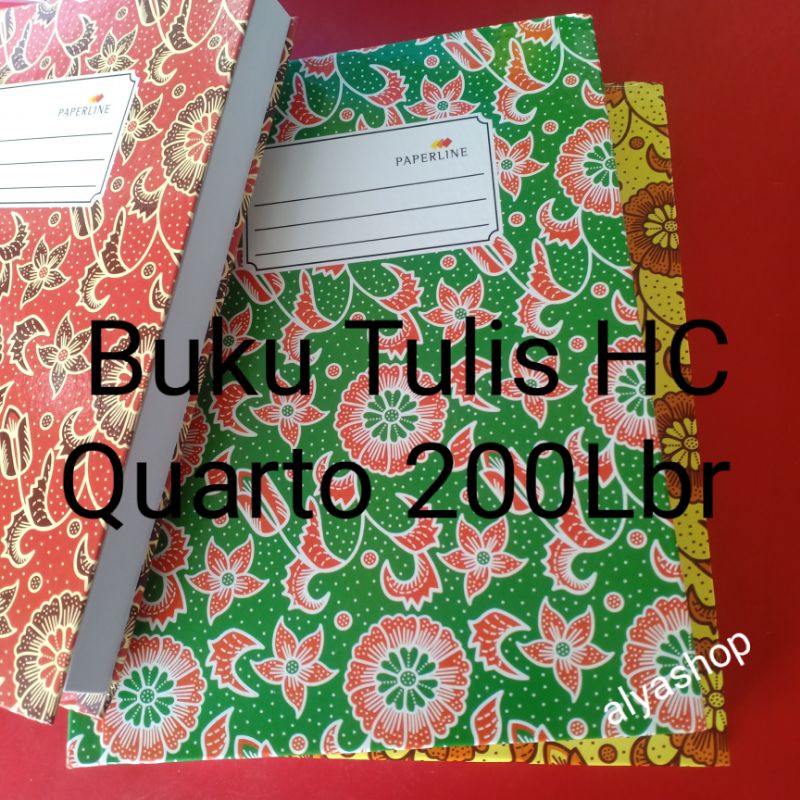 Buku Tulis Paperline Quarto 200 Lembar HC Hard Cover (ukuran buku tulis sidu)