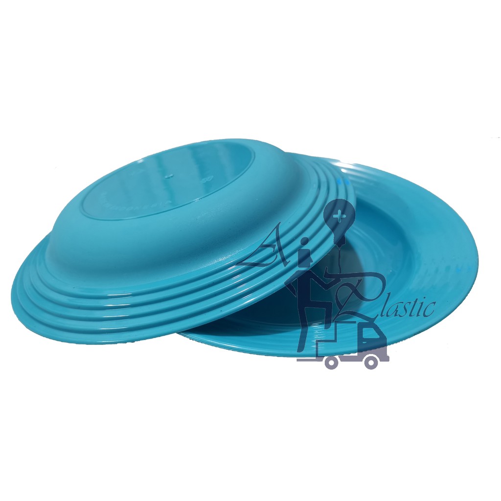 Piring Makan Bahan Plastik Harga Satuan Termurah BerKualitas-Biru 1pcs