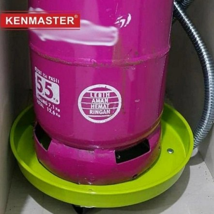 KENMASTER Tatakan Alas Tabung Gas Elpiji Besi Bulat Plus Roda