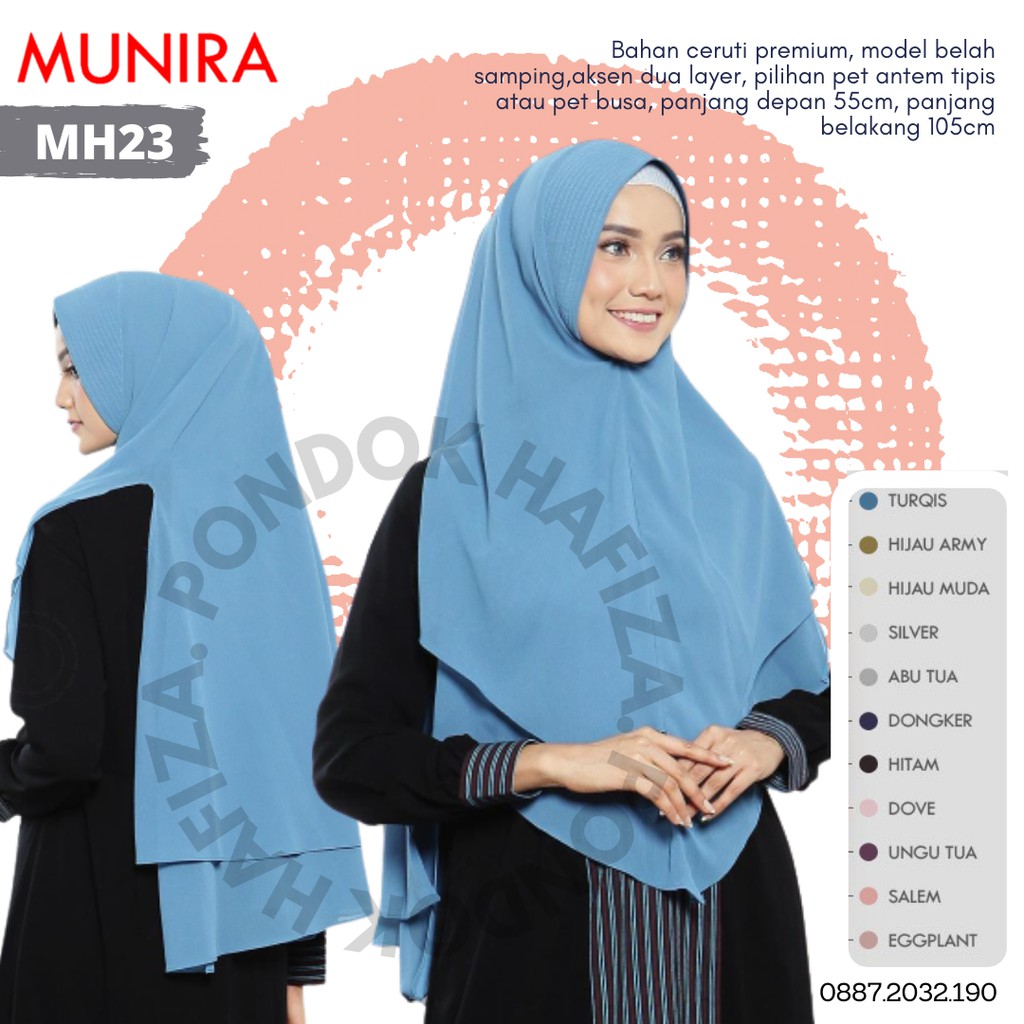 Khimar Munira MH23 Ceruti Atem Jilbab instan syari muslimah