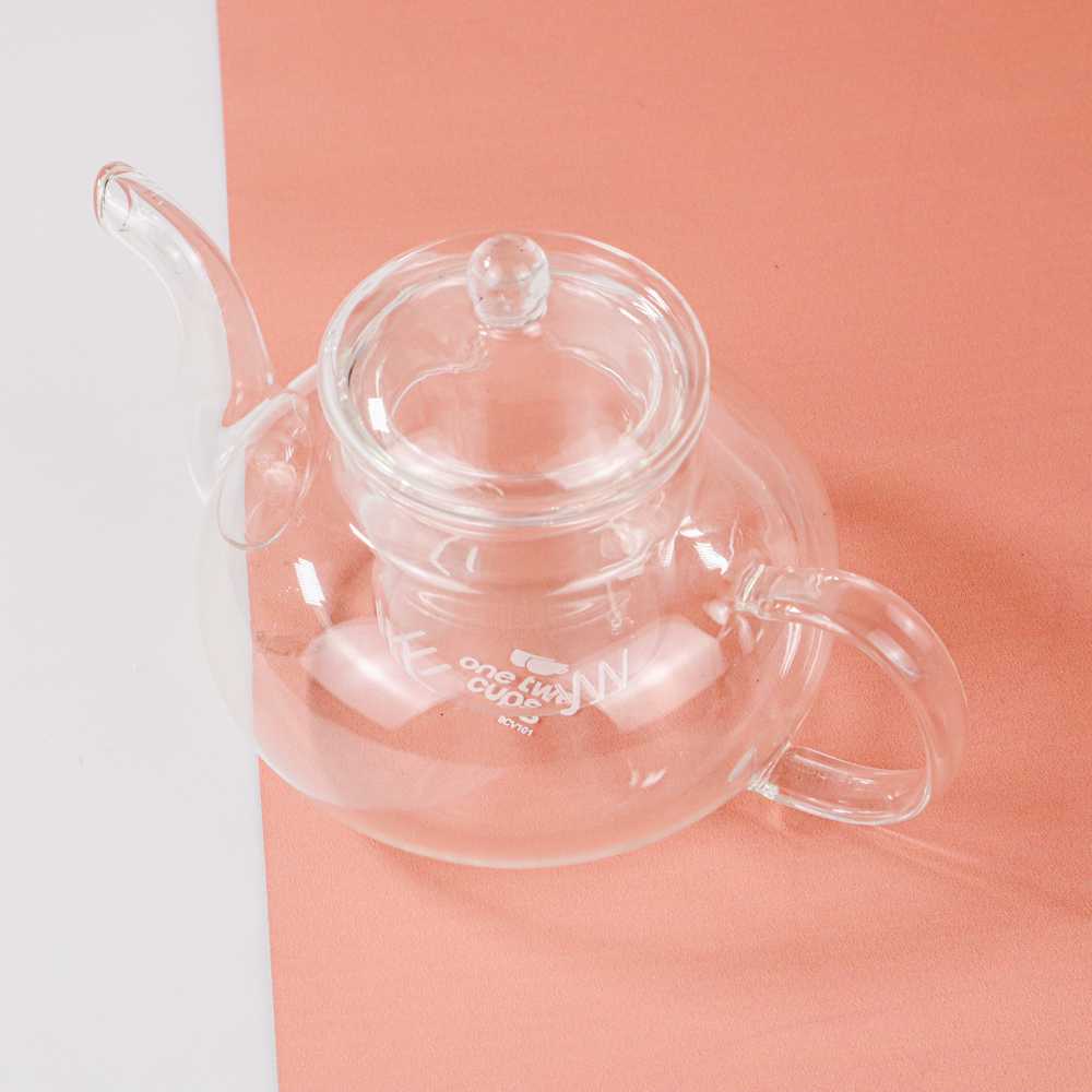 TD - RUM One Two Cups Teko Pitcher Glass Teapot Japanese Style Infuser - 8CV101