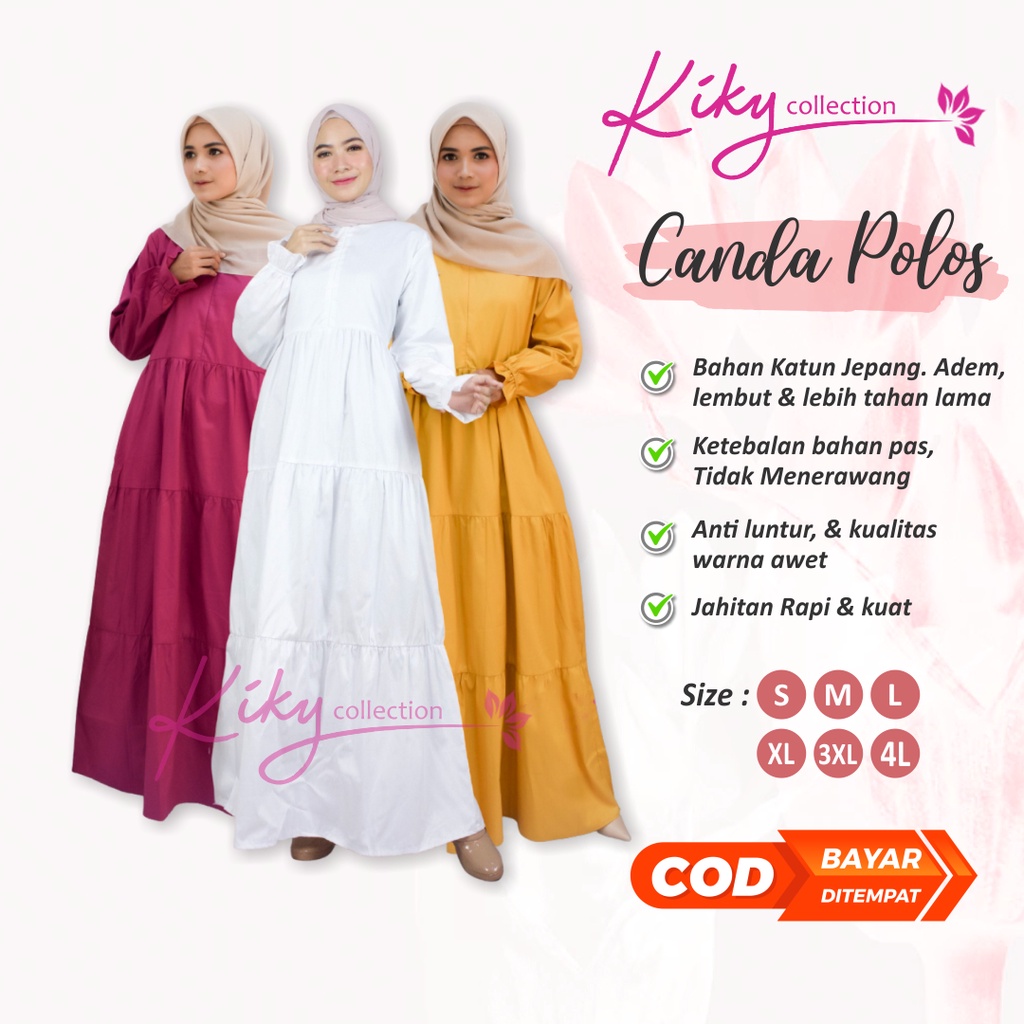 Baju Gamis Wanita Dress Motif Canda Polos Muslim Remaja Fashion Syari Pakaian Syar i Perempuan Kekin