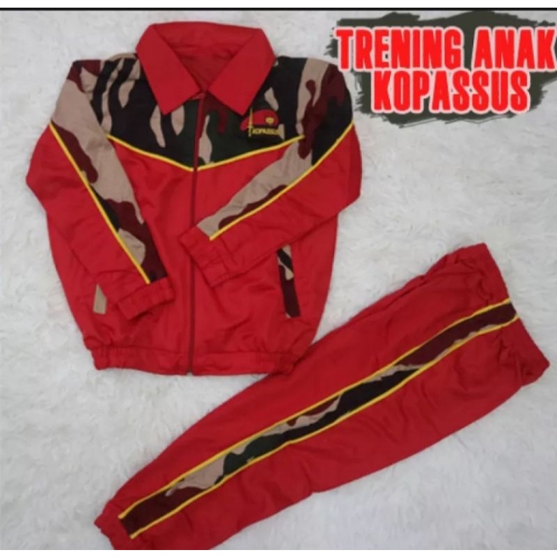 STELAN TRENING JAKET ANAK LORENG KOPASUS